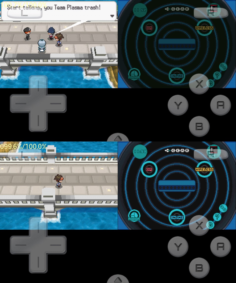 The bridge on the top pic has black surface however one the bottom pic the bridge is white