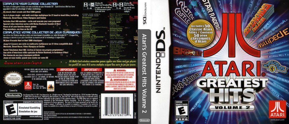 Atari's Greatest Hits Volume 2. Both front and back covers are US, and the spine is custom.