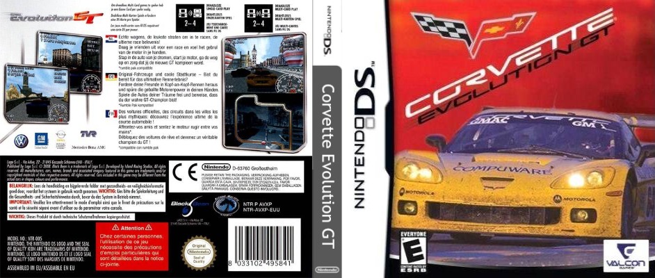 Corvette Evolution GT. The front cover is US, the back cover is EU (and doesn't have an ounce of English on it!), and the spine is custom.